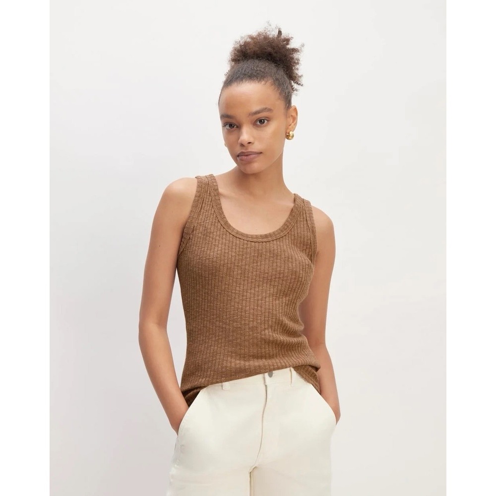 Everlane Women's Carob Brown Cozy Rib Tank Top Size Small